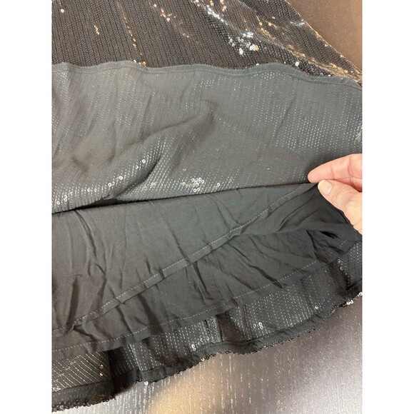 Free People Film Noir Sequin Mini Dress Black Size 10 Backless Cut Out Plunge - Picture 9 of 10